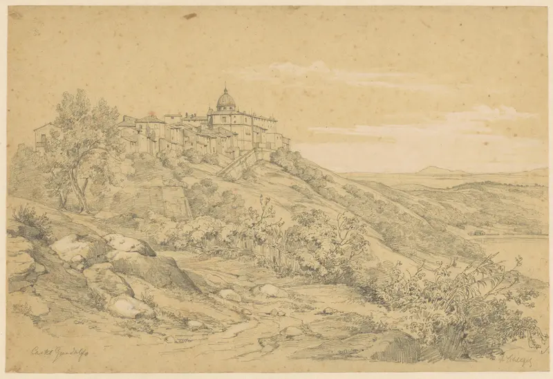 Gezicht op Castel Gandolfo Wall Art by Julius Schlegel - High-Resolution Digital Print