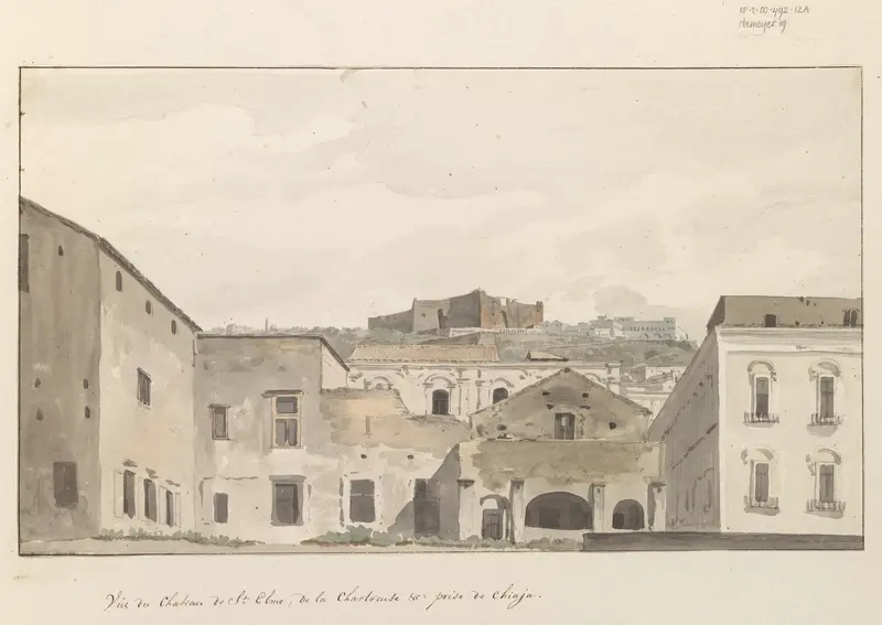Gezicht op Castel Sant'Elmo en het klooster vanaf Chiaja Wall Art by Louis Ducros - High-Resolution Digital Print
