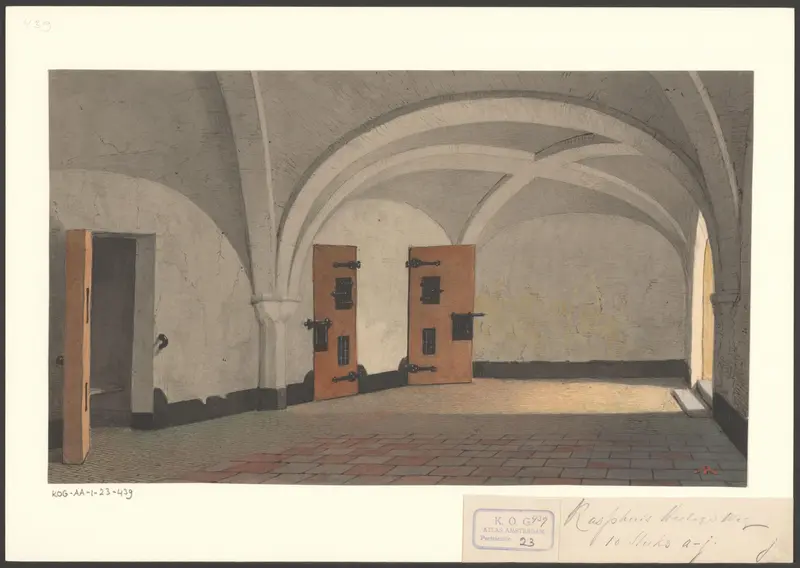Gezicht op celdeuren in het Tucht- of Rasphuis aan de Heiligeweg Wall Art by Unknown - High-Resolution Digital Print