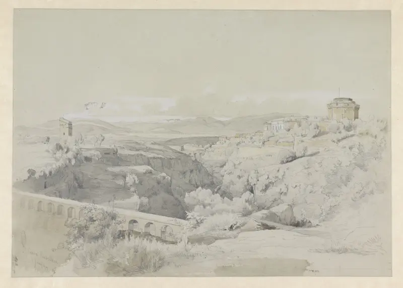 Gezicht op Civita Castellana Wall Art by Pierre Louis Dubourcq - High-Resolution Digital Print