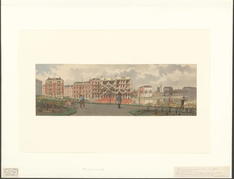 Gezicht op de aanbouw van huizen aan de Nassaukade Wall Art by Unknown - High-Resolution Digital Print