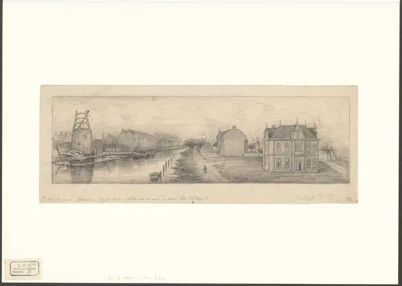 Gezicht op de aanleg van de Marnix- en de Nassaukade en het afbreken van de molen De Kraai Wall Art by Unknown - High-Resolution Digital Print