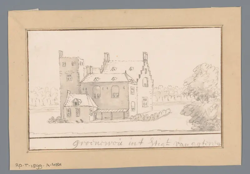 Gezicht op de achtergevel van Kasteel Groenewoude in Woudenberg Wall Art by J. Stellingwerf - High-Resolution Digital Print