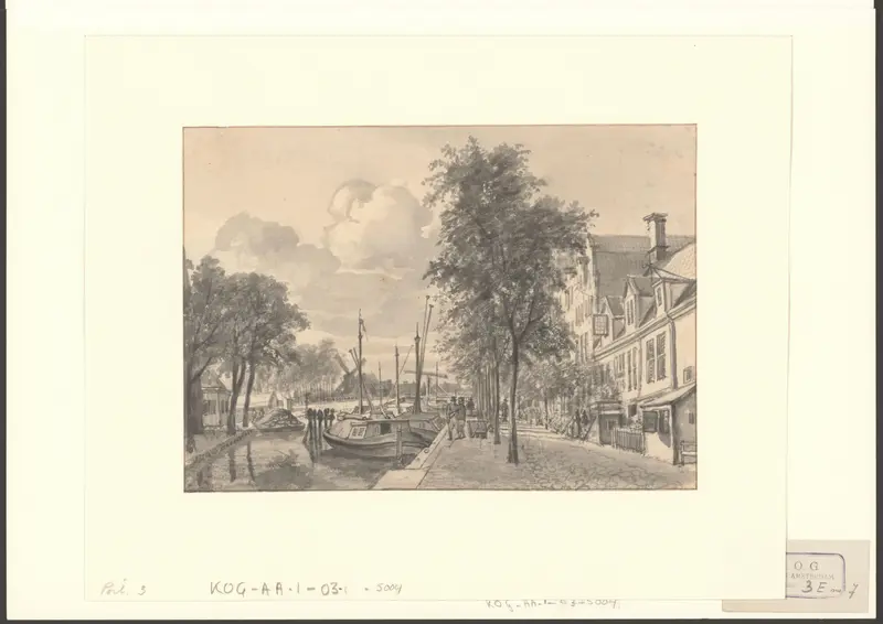 Gezicht op de Achtergracht met het Utrechtse Veer en de Ossenmarkt Wall Art by Unknown - High-Resolution Digital Print