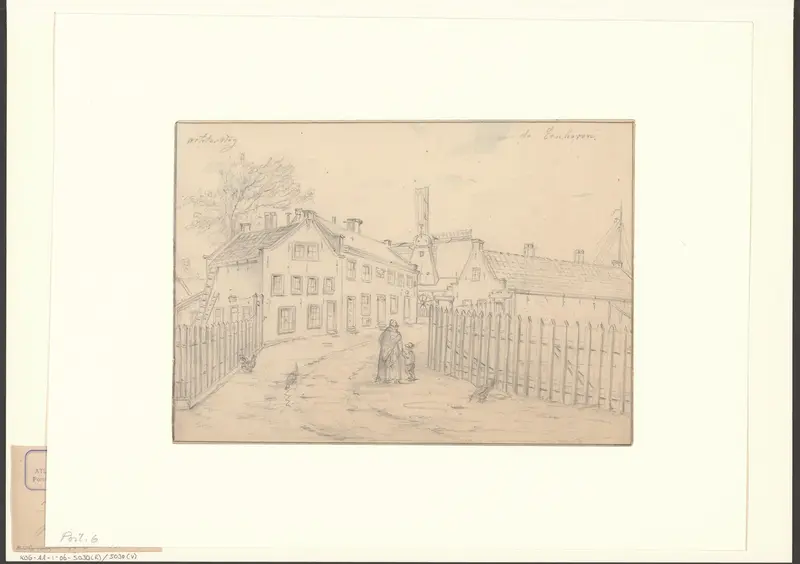Gezicht op de Achterweg met gezicht op molen De Eenhoorn Wall Art by Unknown - High-Resolution Digital Print