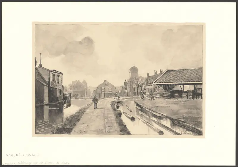 Gezicht op de Achterweg met molen de Otter Wall Art by Unknown - High-Resolution Digital Print