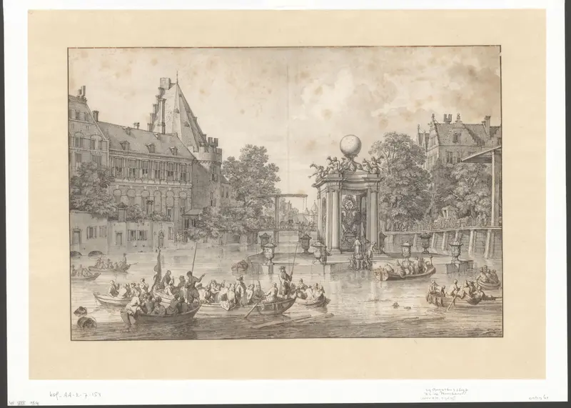 Gezicht op de Amstel en het Rondeel Wall Art by Isaac de Moucheron - High-Resolution Digital Print
