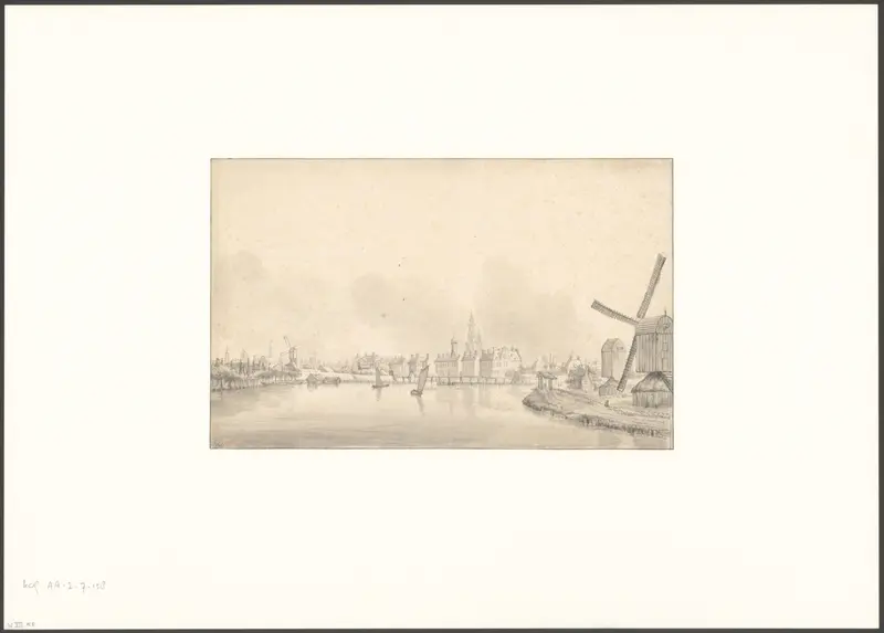 Gezicht op de Amstel gezien naar de Blauwbrug Wall Art by Unknown - High-Resolution Digital Print