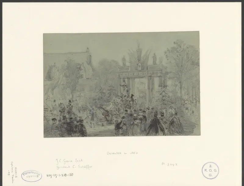 Gezicht op de Bergpoort te Deventer, 1863 Wall Art by Johan Conrad Greive - High-Resolution Digital Print