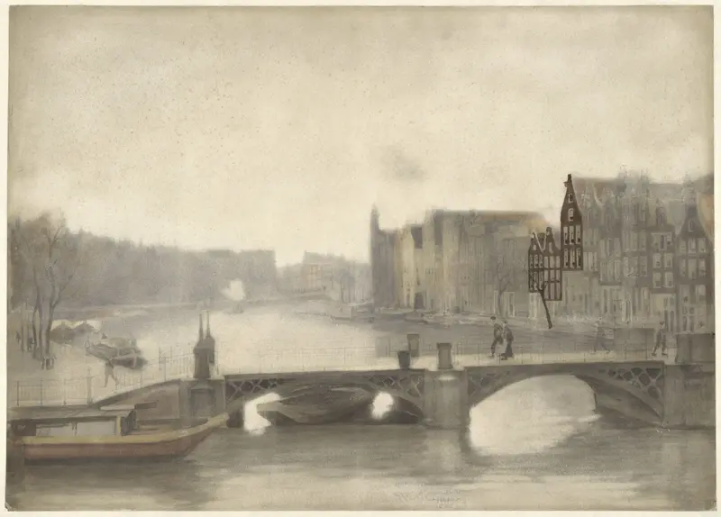 Gezicht op de Binnen-Amstel in de nevel Wall Art by Willem Witsen - High-Resolution Digital Print