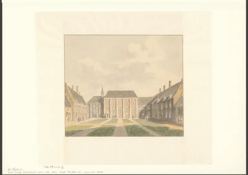Gezicht op de binnenplaats van het Bethaniënklooster Wall Art by Unknown - High-Resolution Digital Print