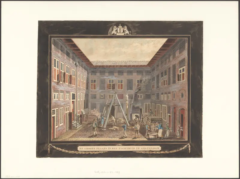 Gezicht op de binnenplaats van het rasphuis aan de Heiligeweg Wall Art by Unknown - High-Resolution Digital Print
