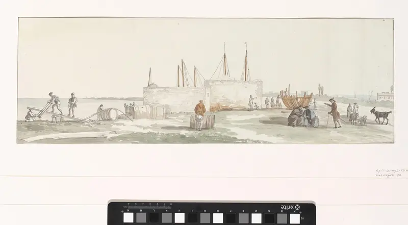 Gezicht op de bouwplaats van Bari Wall Art by Louis Ducros - High-Resolution Digital Print