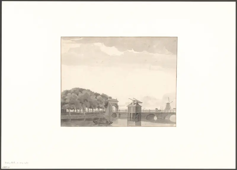 Gezicht op de brug van de Haarlemmerpoort vanaf het Singel Wall Art by Unknown - High-Resolution Digital Print