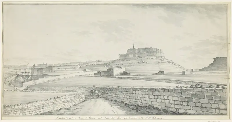 Gezicht op de Castello e Borgo San Giorgio op het eiland Gozo Wall Art by anonymous - High-Resolution Digital Print