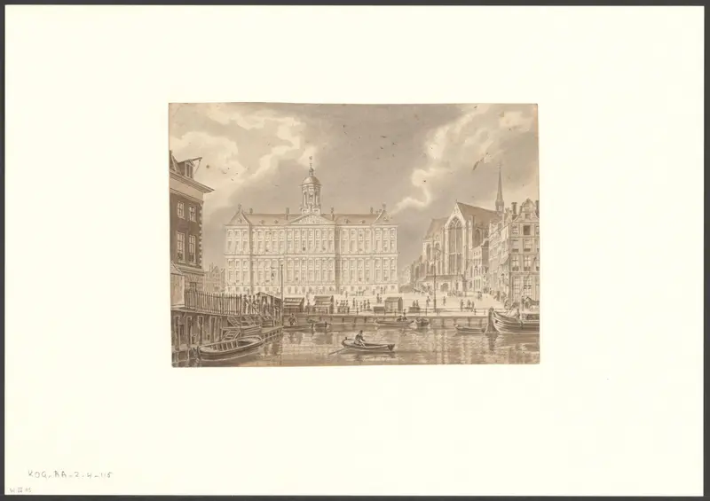 Gezicht op de Dam Wall Art by Augustus Wijnantz - High-Resolution Digital Print