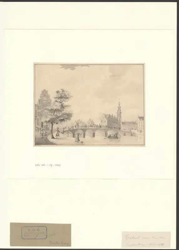 Gezicht op de Doelensluis over de Amstel met zicht op de Munttoren Wall Art by Unknown - High-Resolution Digital Print