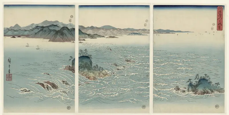 Gezicht op de draaikolken te Naruta in de provincie Awa Wall Art by Unknown - High-Resolution Digital Print