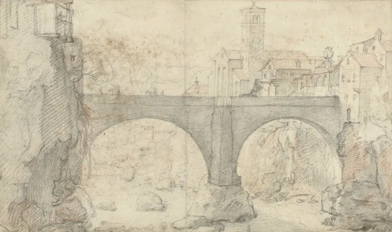Gezicht op de Duivelsbrug van Cividale Wall Art by Federico Zuccaro - High-Resolution Digital Print