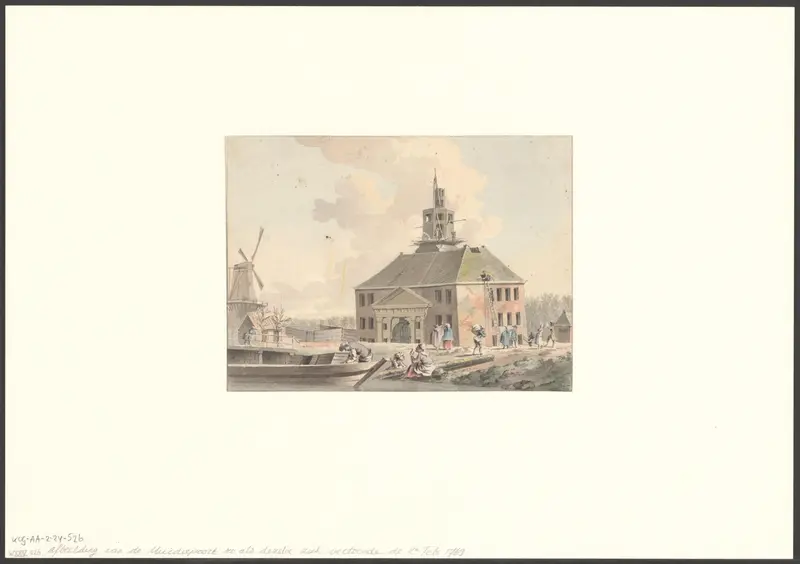 Gezicht op de eerste Muiderpoort na de verzakking Wall Art by Unknown - High-Resolution Digital Print