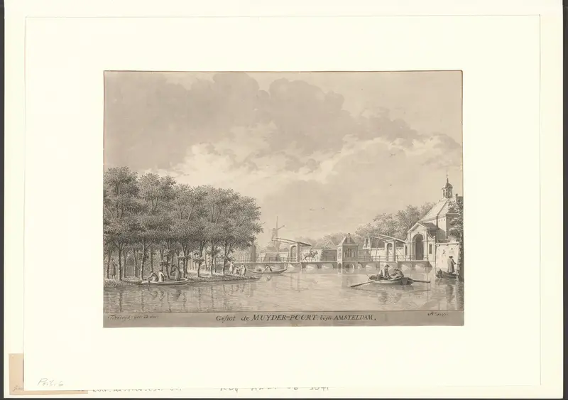 Gezicht op de eerste Muiderpoort Wall Art by Unknown - High-Resolution Digital Print
