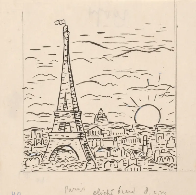 Gezicht op de Eiffeltoren in Parijs Wall Art by Leo Gestel - High-Resolution Digital Print