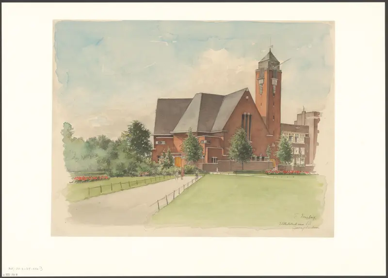 Gezicht op de Elthetokerk aan het Javaplantsoen Wall Art by Unknown - High-Resolution Digital Print