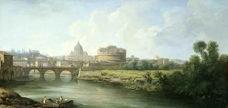 Gezicht op de Engelenburcht te Rome Wall Art by Unknown - High-Resolution Digital Print