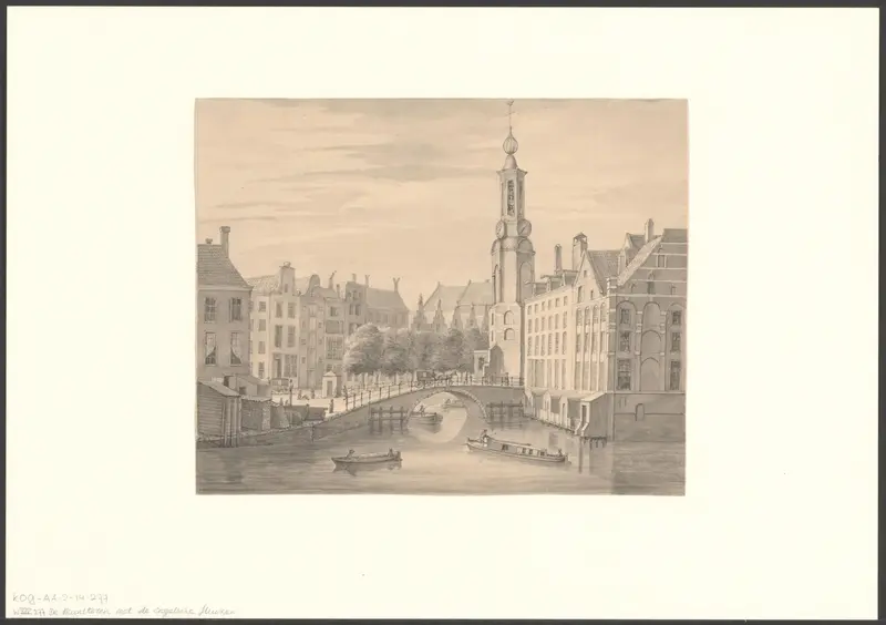 Gezicht op de Engelse huizen en de Munttoren Wall Art by anonymous - High-Resolution Digital Print
