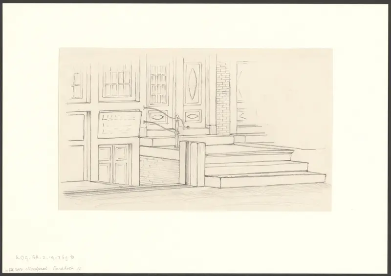 Gezicht op de entree van Zandhoek 12 met een vloedpaal Wall Art by Unknown - High-Resolution Digital Print