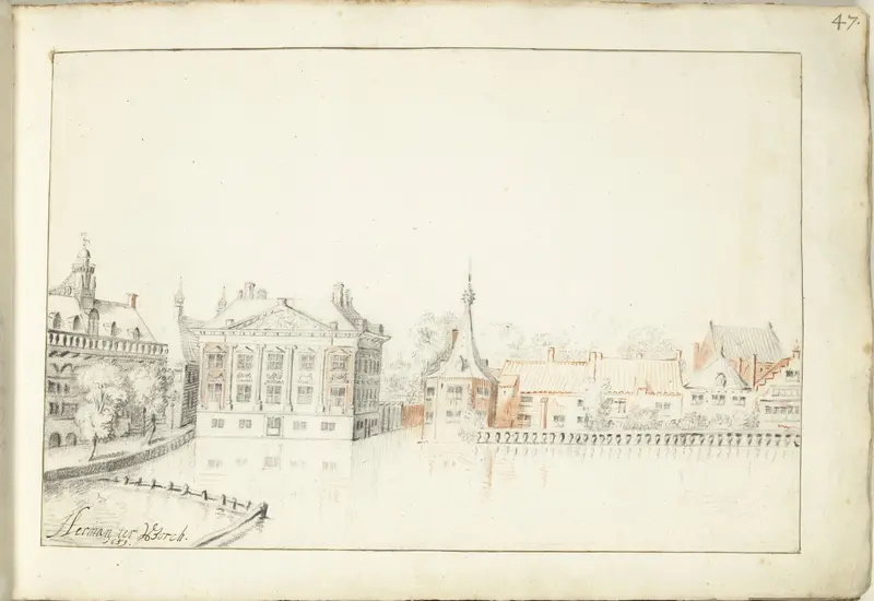 Gezicht op de gebouwen aan de Hofvijver, 's-Gravenhage Wall Art by Unknown - High-Resolution Digital Print