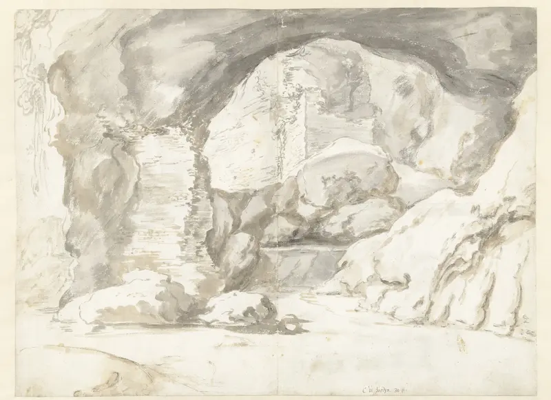 Gezicht op de gewelven van een klassieke ruïne Wall Art by Guilliam du Gardijn - High-Resolution Digital Print