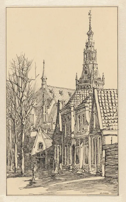 Gezicht op de Grote Kerk te Schagen Wall Art by Unknown - High-Resolution Digital Print