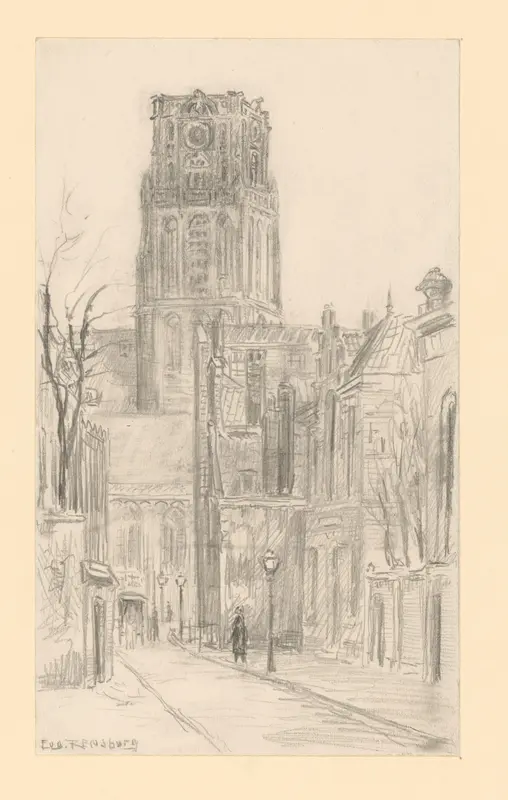 Gezicht op de Grote of Sint-Laurenskerk in Rotterdam Wall Art by Unknown - High-Resolution Digital Print
