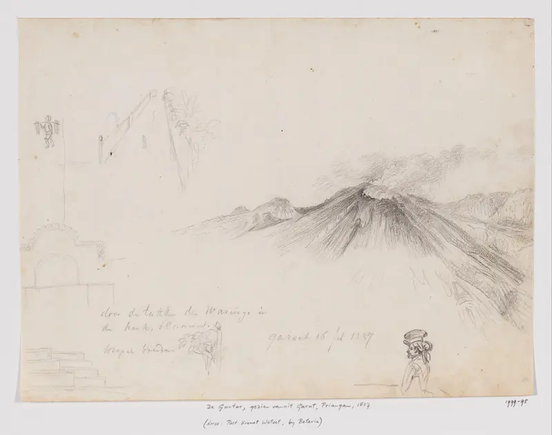 Gezicht op de Guntur gezien vanuit Garut, Priangan, West-Java Wall Art by Adrianus Johannes Bik - High-Resolution Digital Print