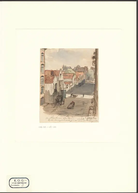 Gezicht op de Haarlemmer Houttuinen bij de Buiten Oranjestraat, gezien naar de Prinsengracht Wall Art by Unknown - High-Resolution Digital Print