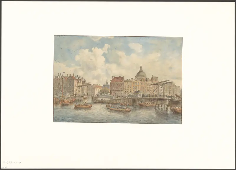 Gezicht op de Haringpakkerij, hoek Martelaarsgracht Wall Art by Johan Martinus Anthon Rieke - High-Resolution Digital Print