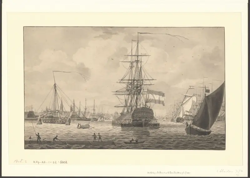 Gezicht op de haven van Amsterdam Wall Art by Unknown - High-Resolution Digital Print