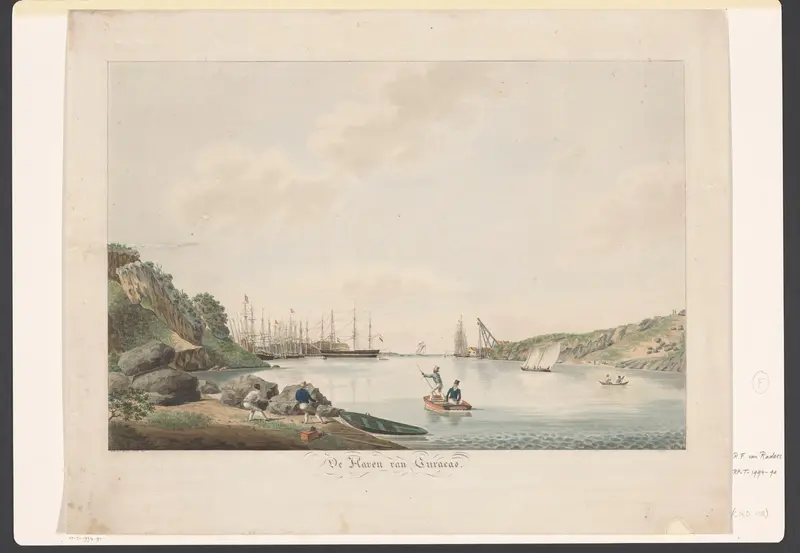 Gezicht op de haven van Curaçao Wall Art by Unknown - High-Resolution Digital Print