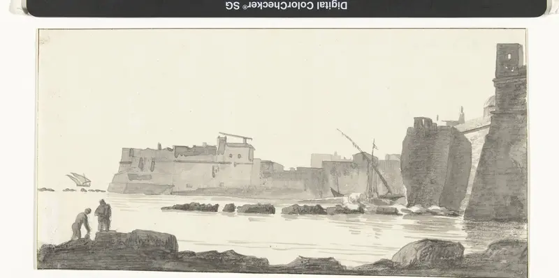 Gezicht op de haven van Monopoli Wall Art by Louis Ducros - High-Resolution Digital Print