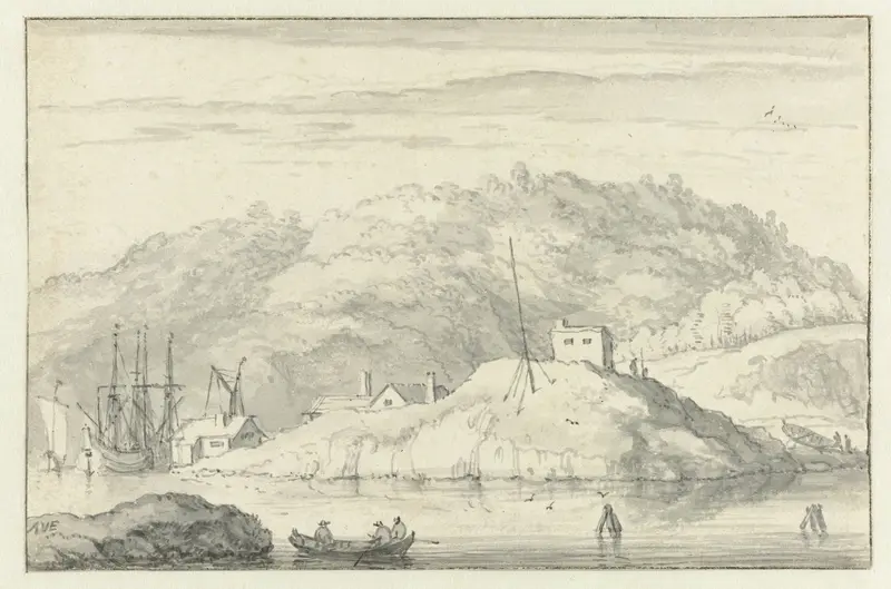Gezicht op de haven van Risör in Noorwegen Wall Art by Allaert van Everdingen - High-Resolution Digital Print