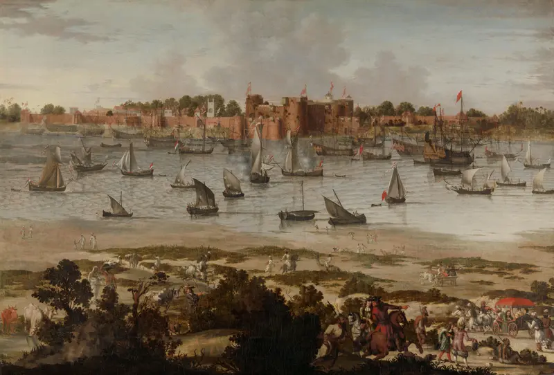 Gezicht op de haven van Sūrat (Gujarāt) Wall Art by anonymous - High-Resolution Digital Print