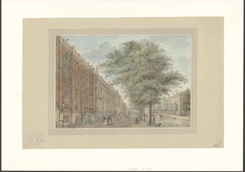 Gezicht op de Herengracht tussen de Leidsestraat en de Nieuwe Spiegelstraat Wall Art by Johannes Schouten - High-Resolution Digital Print