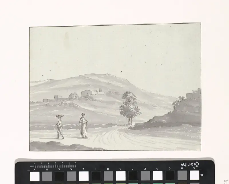 Gezicht op de heuvels van Terracina Wall Art by Louis Ducros - High-Resolution Digital Print