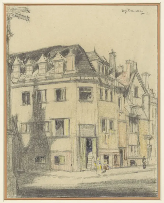 Gezicht op de hoek van een straat in een Engelse stad Wall Art by Unknown - High-Resolution Digital Print