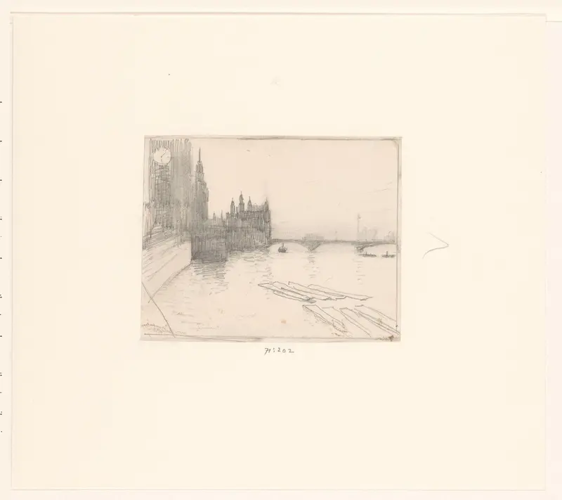 Gezicht op de Houses of Parliament te Londen Wall Art by Unknown - High-Resolution Digital Print