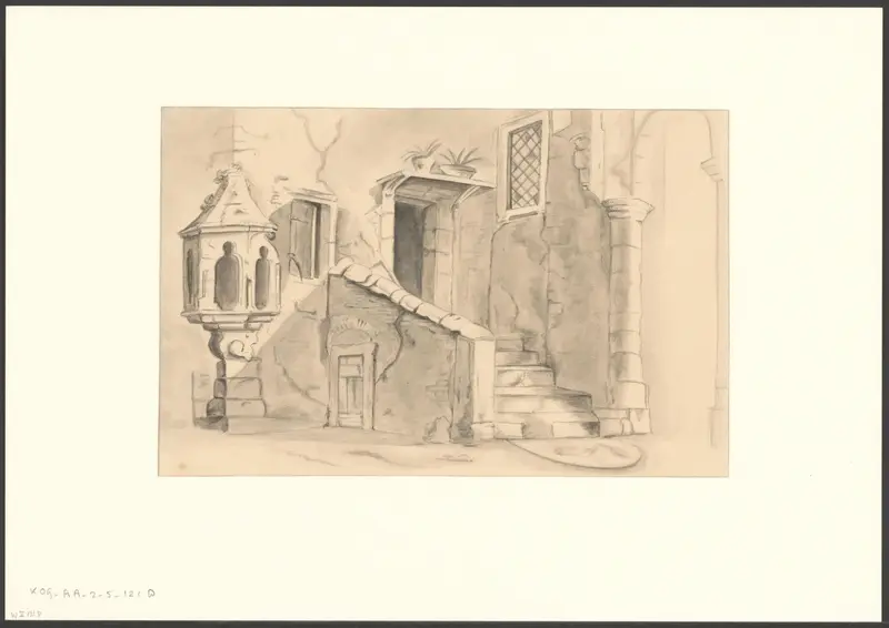 Gezicht op de ingang van het Sint Elisabethsgasthuis Wall Art by Unknown - High-Resolution Digital Print