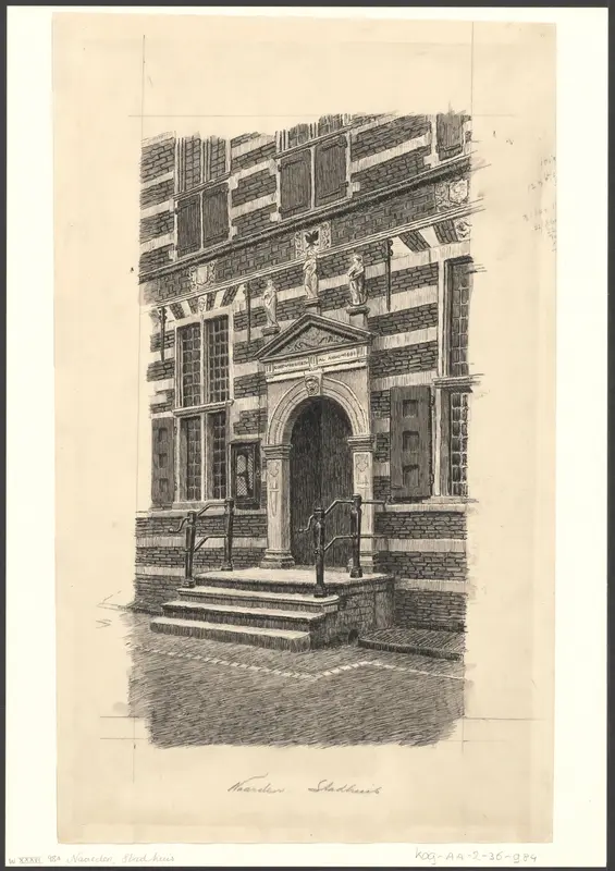 Gezicht op de ingang van het stadhuis van Naarden Wall Art by anonymous - High-Resolution Digital Print