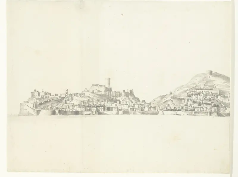 Gezicht op de Italiaanse stad Gaeta (linkerblad) Wall Art by anonymous - High-Resolution Digital Print