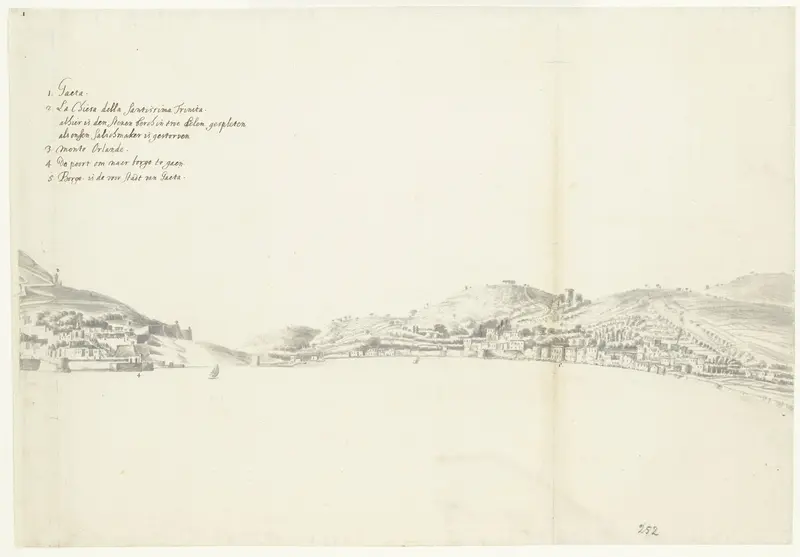 Gezicht op de Italiaanse stad Gaeta (rechterblad) Wall Art by anonymous - High-Resolution Digital Print